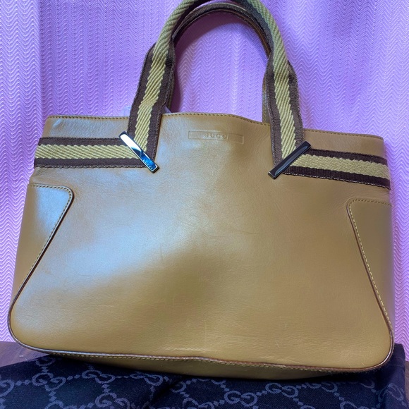 Gucci Handbags - Gucci Web Leather Bag